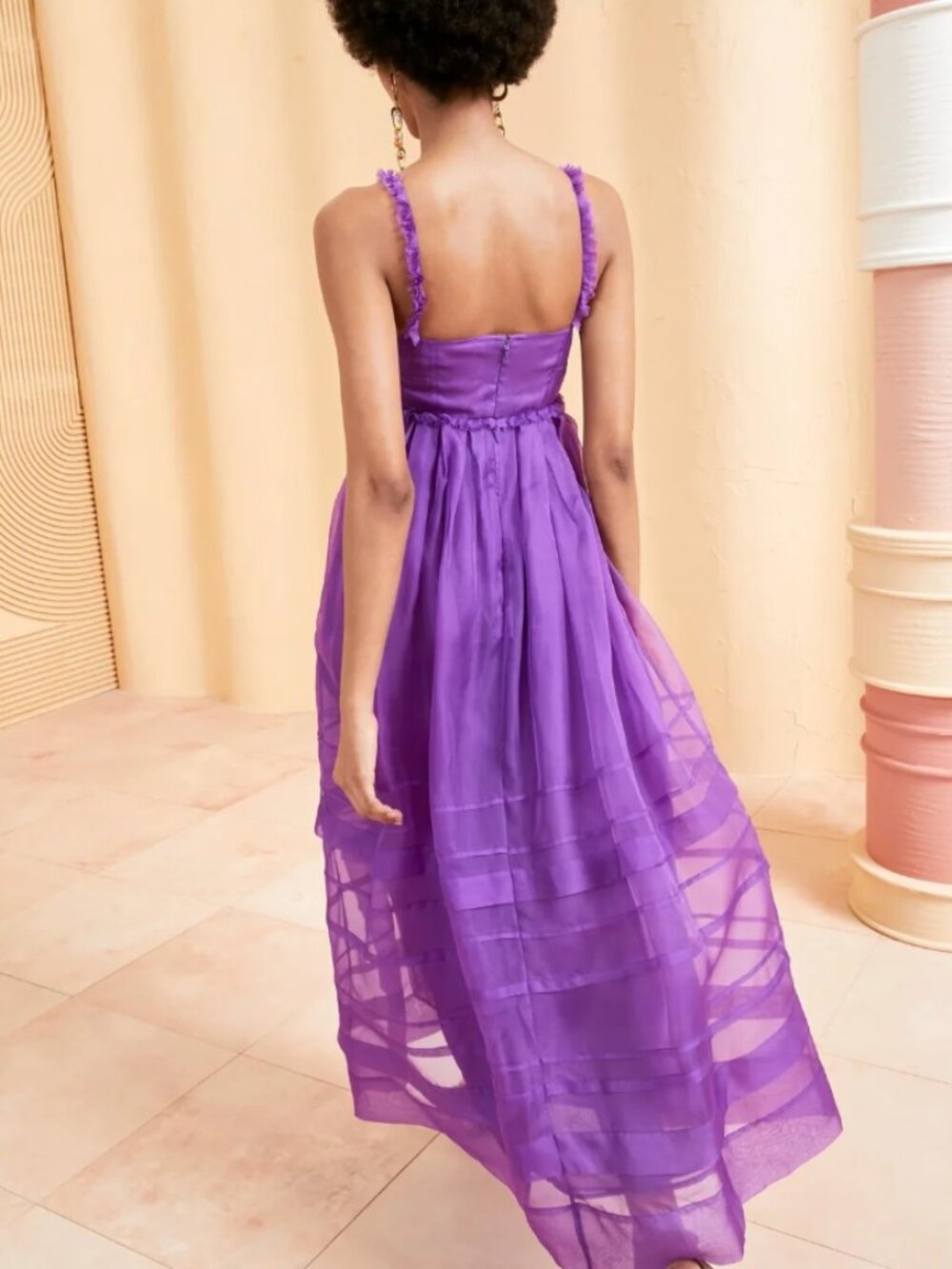NWOT ULLA JOHNSON Priscilla Silk Midi Dress in Cassis M $890 - Picture 5 of 7